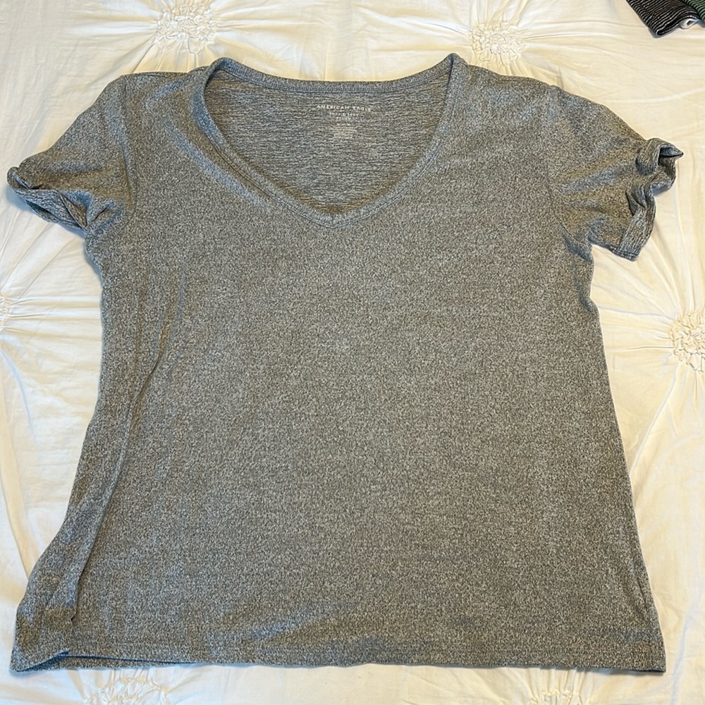 American Eagle Soft & Sexy Plush Short Sleeve Tee - Gray